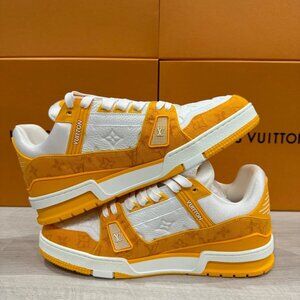 NWT Louis Vuitton LV Trainer Monogram Sneaker, Orange